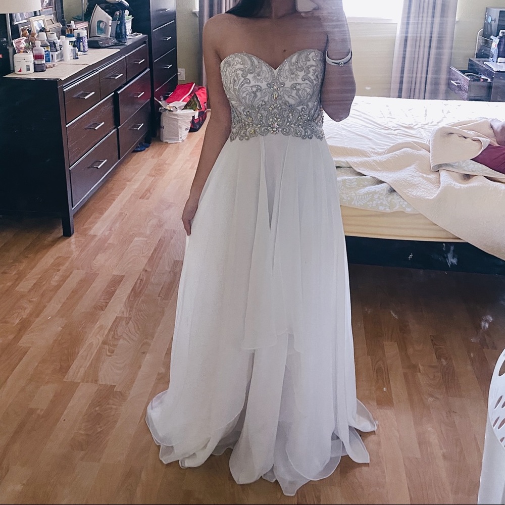 White Evening Gown Dress - Juliet